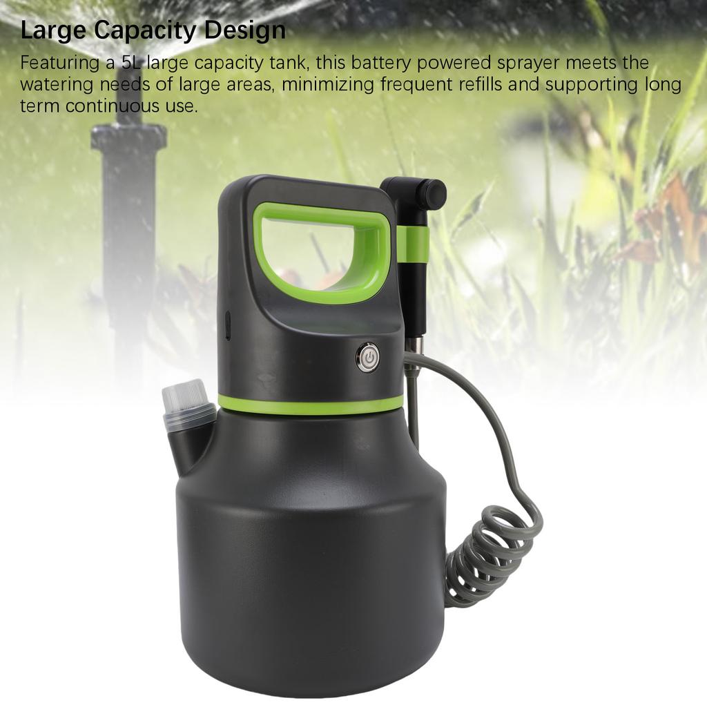 Battery Powered Sprayer 5L Rechargeable Portable Electric Garden Sprayer with Handle for Home Lawn