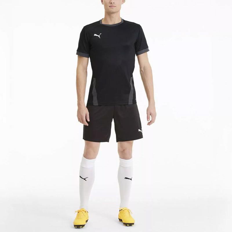 Puma Teamgoal 23 Moisture-Wicking Solid Color Crew Neck Soccer Jersey Men Tops Black 704171-03