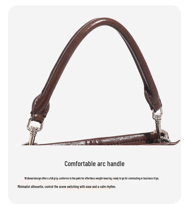 Dámská retro minimalistická kožená kabelka s uzlem - Prémiová, univerzální pro podzim/zimu, malá čtvercová, na jedno rameno nebo crossbody.