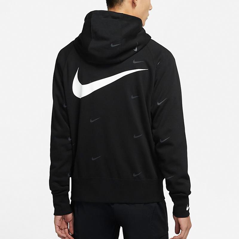 Nike Solid Casual Hooded Logo Jacket Men Outerwear Black DA0083-010