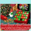 Calendário do Advento Contagem Regressiva de Natal com Buquê de Flores Caixa Surpresa com Diversão DIY para Decoração de Feriado