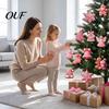 Decorative Wood Shapes for Christmas 12/24/36Pcs Pink Gingerbread Wooden Ornaments, Xmas Tree Hanging Decorations, Lightweight Decorations Festive