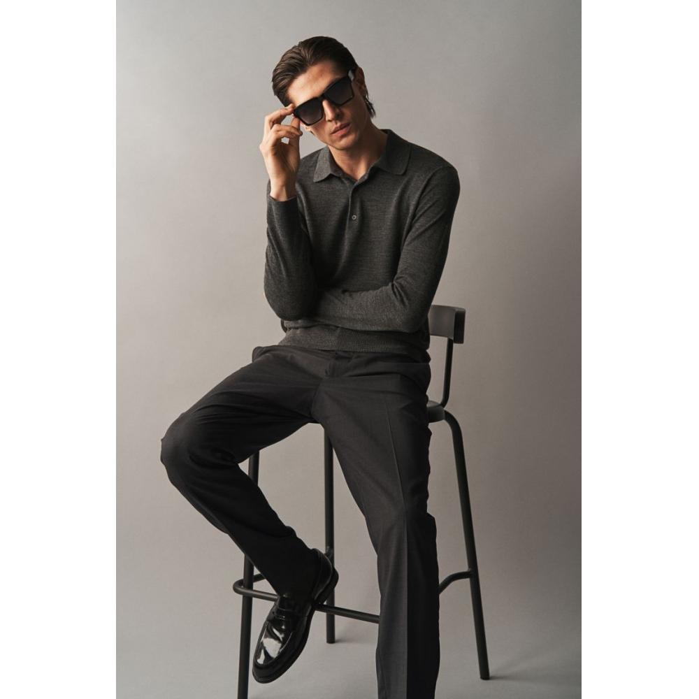 H M sliM Fit Suit Pants Dark Grey