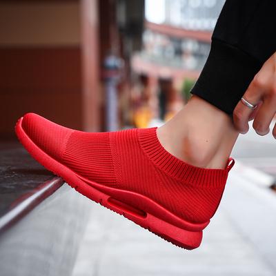 Pánské Boty pro Tenisky Léto Prodyšné Dámské Lehké Ploché Boty Protiskluzové Muž Běžné Vycházky Sportovní Líné Boty Červené Zapatillas