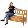KADAX Wooden Garden Bench With Backrest 120cm With Box Terrace Balcony Garden