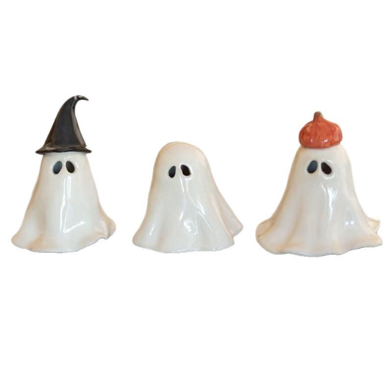 Witch Hat Ghost Pumpkin Ghost Incense Burner Fun Home Decor Resin Knickknacks