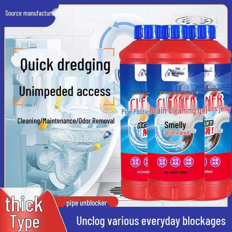 Sewer Unclogger & Deodorizer Gel for Kitchen, Bathroom, Toilet & Floor Drains 1 Bottle