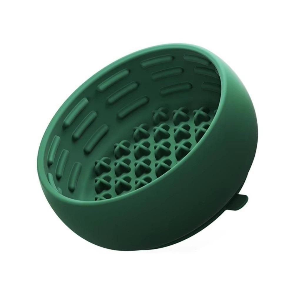 

Portable Silicone Dog Bowl Anti Slip Anti Spill Licking Bowl Slow-feeding Slow Feeder Bowl Pet Supplies зелёный