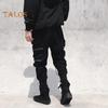 Herren Cargohose mit Riemen und Reißverschluss, lockere Knöchelpartie, mittelhohe Hose, einfarbig, mehrere Farben, Hip Hop Streetwear, Outdoor, Reisen, Sporthose