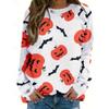 Spring and Autumn Women's Blouse Christmas Theme Printed Long Sleeve Round Neck Loose Top Moose