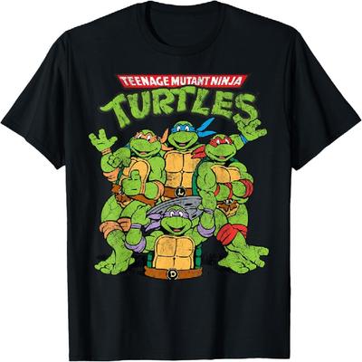 Teenage Mutant Ninja Turtles Classic Retro Logo Short Sleeve Tee-Shirt