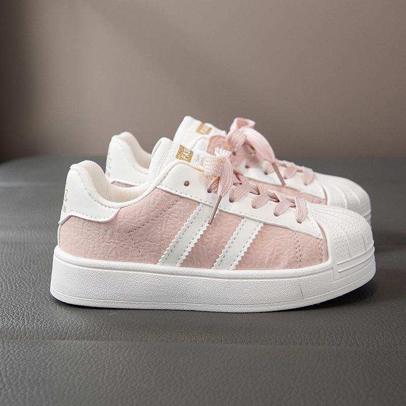 

Белые туфли-ракушки для девочек, детские, 2025, новые, весна-осень, повседневные кеды для детей среднего и старшего возраста 26