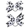 2pcs Soccer Bow Hair Ties Sporty Bow Cheer Ing Elastic Hair Bands Soccer Accessories for Girls Black