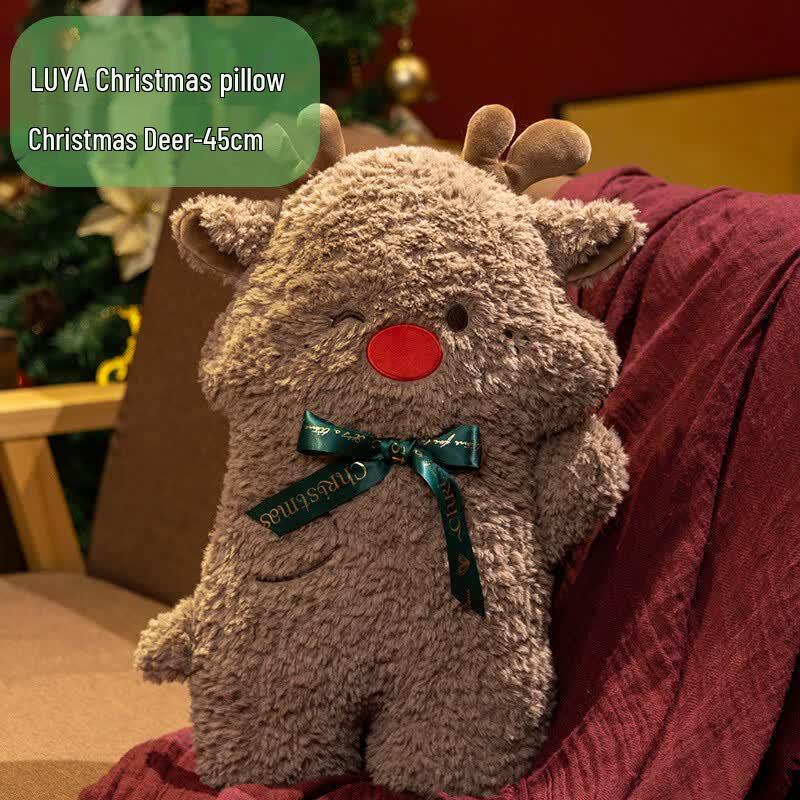 JINXI Christmas Reindeer Plush Toy Pillow