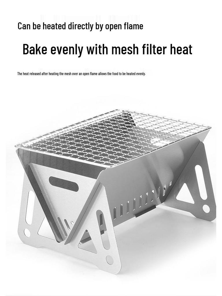 Ultralicht Opvouwbaar Roestvrij Staal Buiten Grill & Vuurkorf