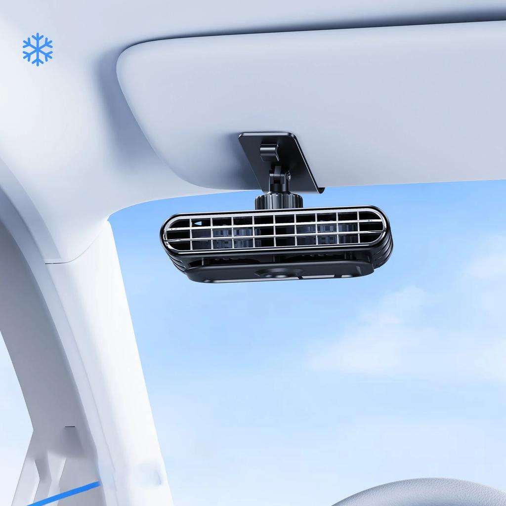Ventilador de clip para coche Eary 30000mAh Recargable Doble Núcleo Turbo Ventilador para Parasol 5 Velocidades 360° Potente Refrigerador de Aire Silencioso Portátil Ventiladores para Coche