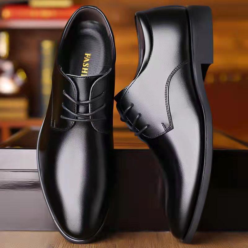 Spring and Autumn Green British Casual Business Dress Leather Shoes Men's Shoes Wedding Shoes Single Shoes Work Shoes Lightweight