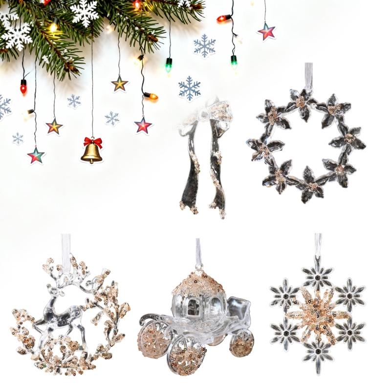 Shatterproof Acrylic Snowflakes Hanging Decorations For Indoor and Outdoor Christmas Displays