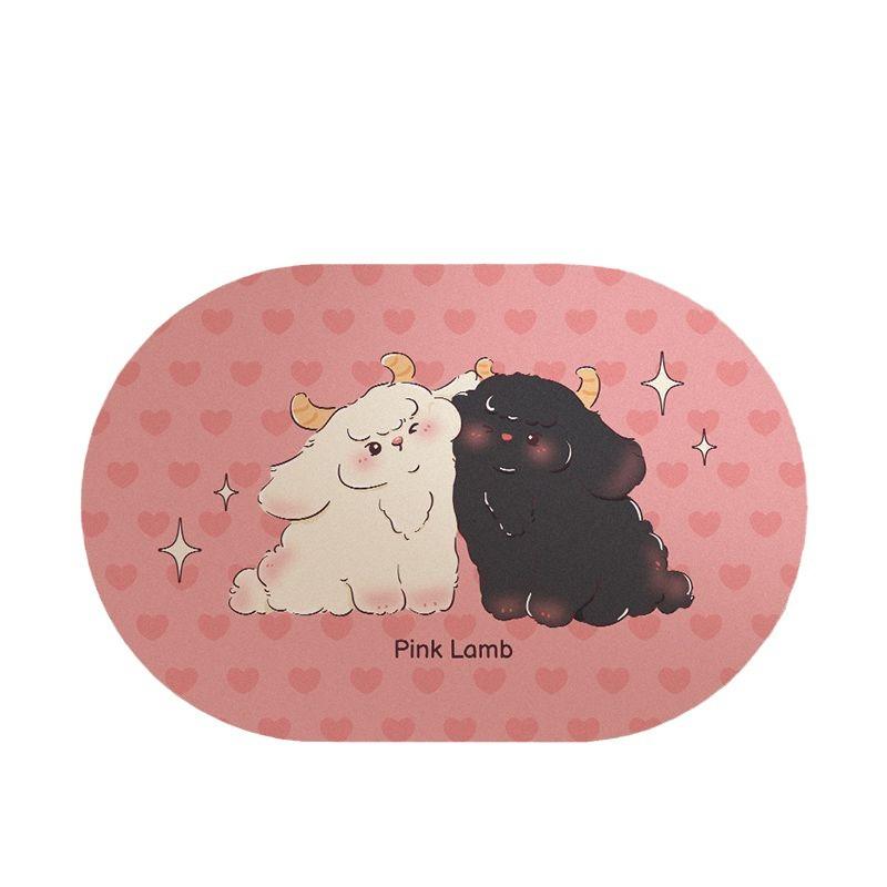 Rosa Liebe Cartoon Niedlich Haushalt Toilette Türmatte Schnelltrocknend Rutschfest Saugfähige Matte Badezimmer Toilette Fußmatte