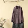 1116 simple style solid color lapel polished cotton long-sleeved shirt women's autumn and winter new versatile thickened bottoming shirt