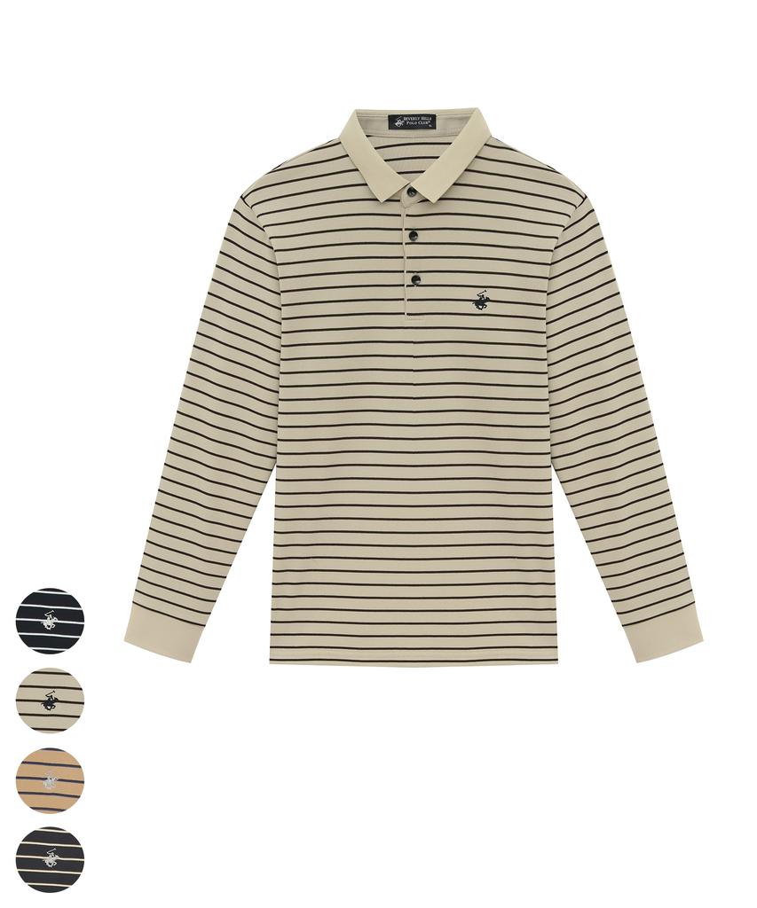 BHPOLOCLUB Men'S Daily Pinstripe Pk T-Shirt 4 Colors Ts365