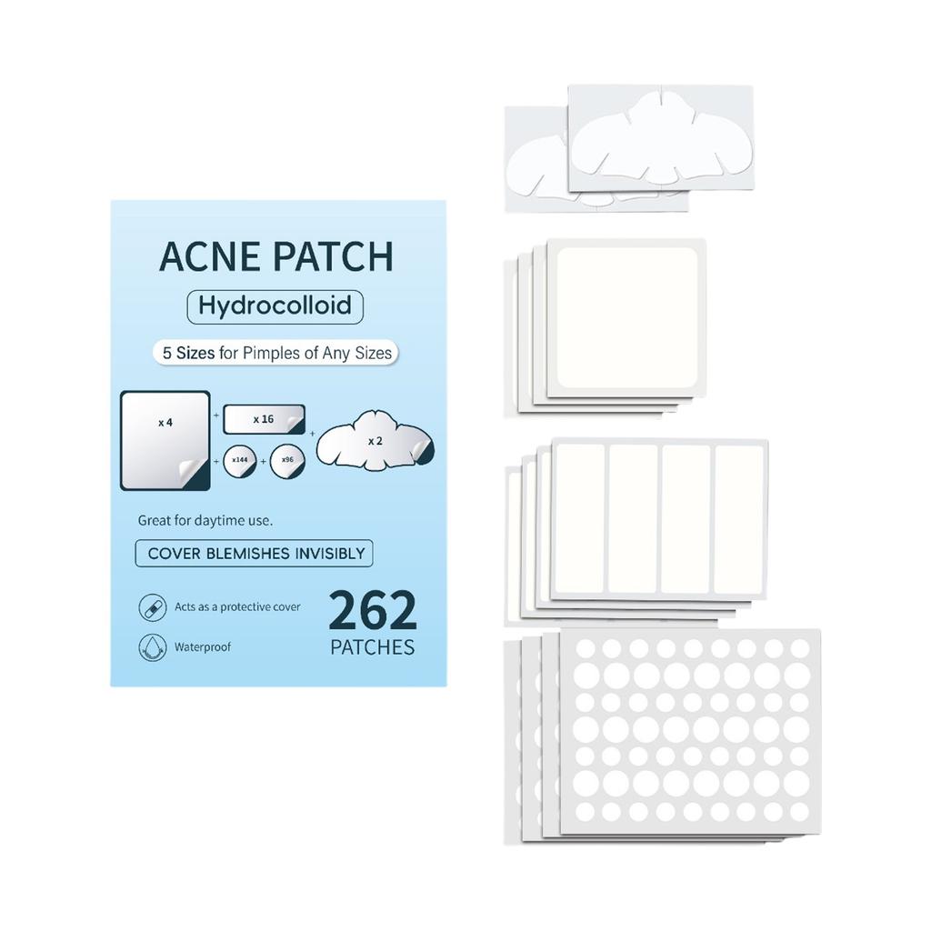 Akne-Patch Großpackung Pickel-Patches, Niedliche Pickelabdeckungen, Hydrokolloid-Akne-Patches mit Hyaluronsäure 262 Stück