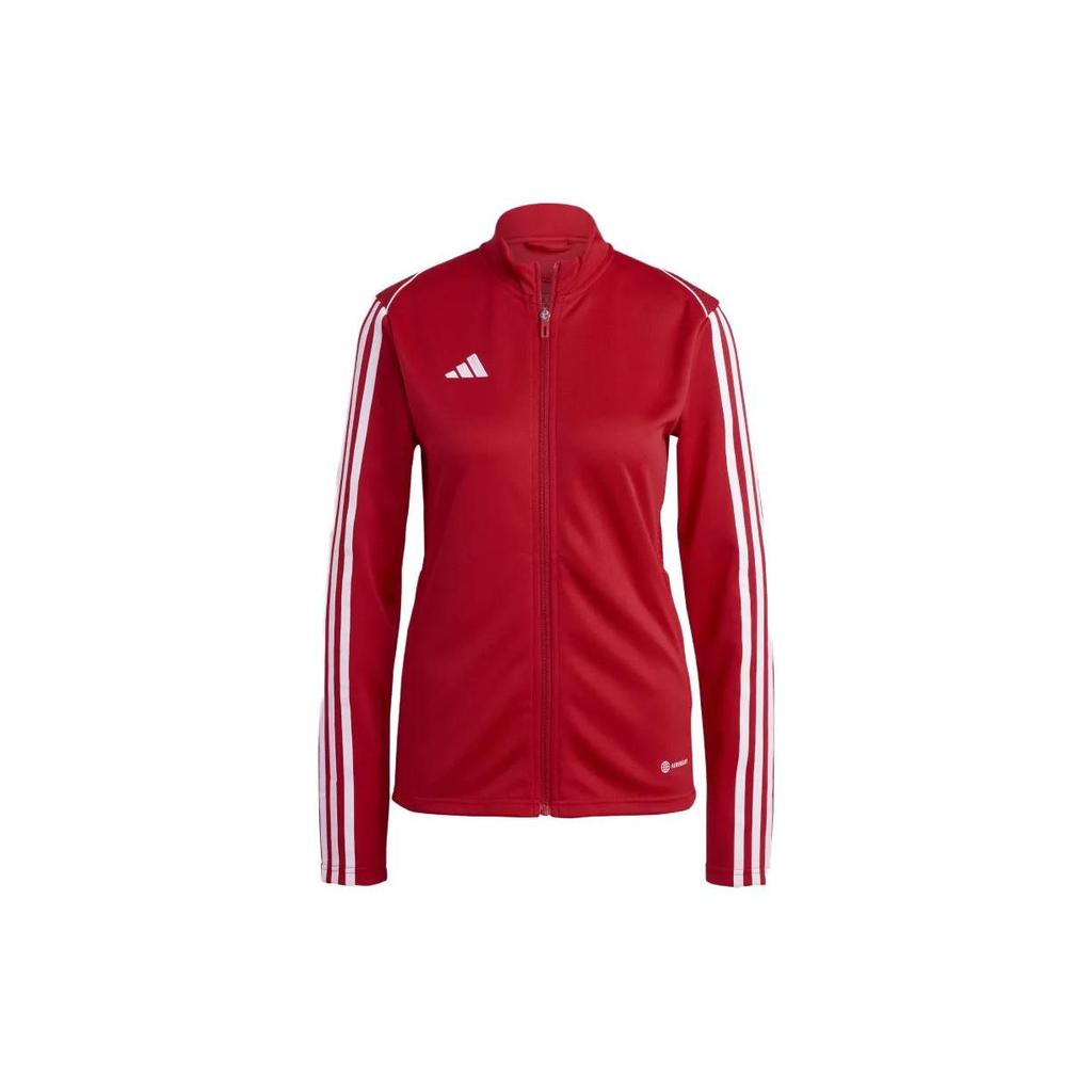 Adidas Striped Zip High Neck Long Sleeve Jacket Retro Sports Jacket Women Jacket Red HS3512