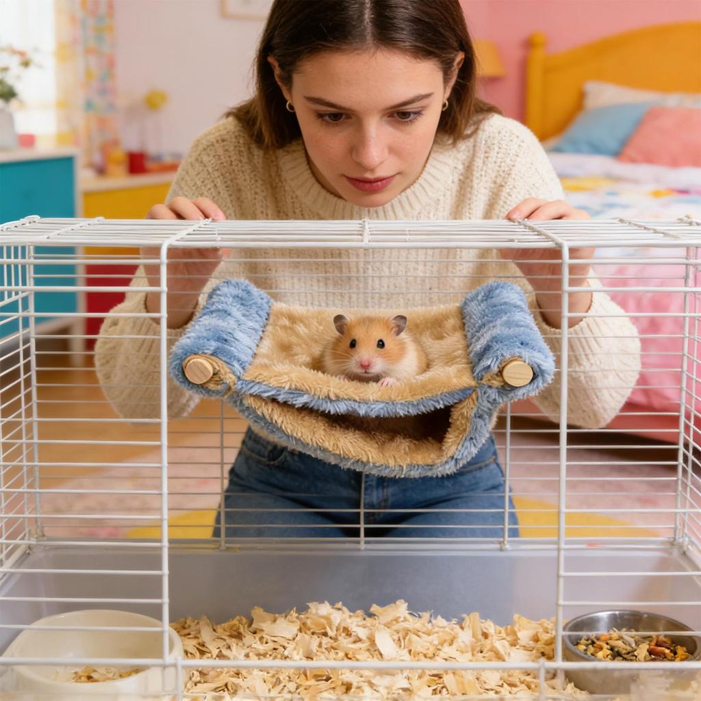 Hammock For Hamster Warm Breathable Bed Pet Toy Tunnel Hamster Hammock For Chinchilla Squirrel Resting Playing Sleeping Balcony
