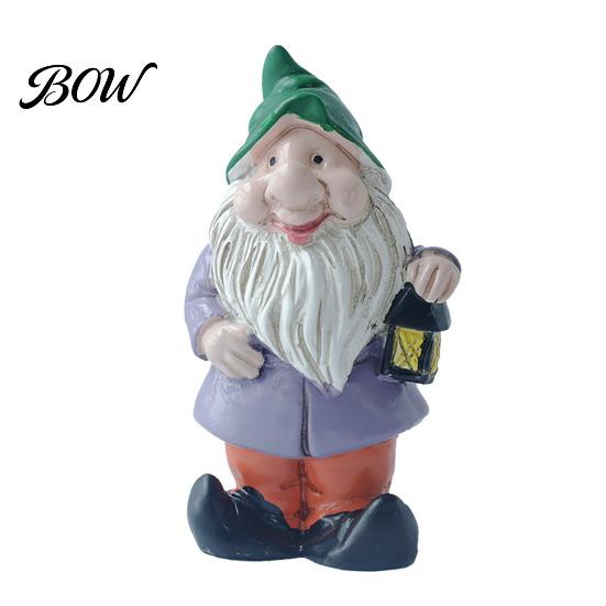 Whimsical Outdoor Garden Decor Mini Gnomes Figurine, Resin Welcome Gnome Statue, Small Handcrafted Ornament Dwarf for Fairy Garden, Flower Pot, E