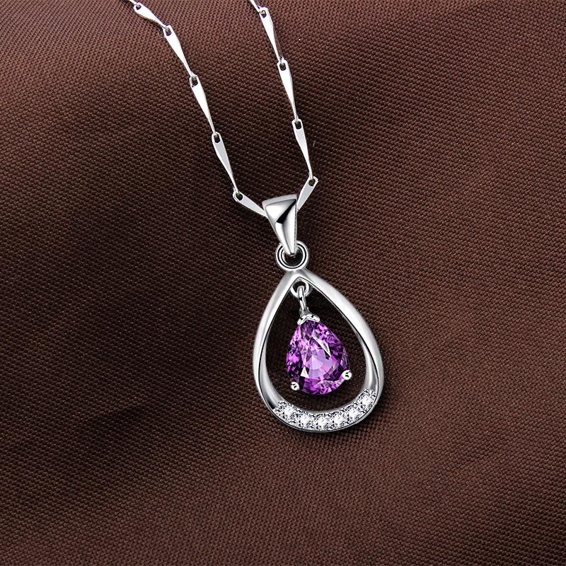 925 Sterling Silver Angel's Tears Necklace - Stylish Korean Pendant, Fashionable Silver Jewelry, Beautiful Gift