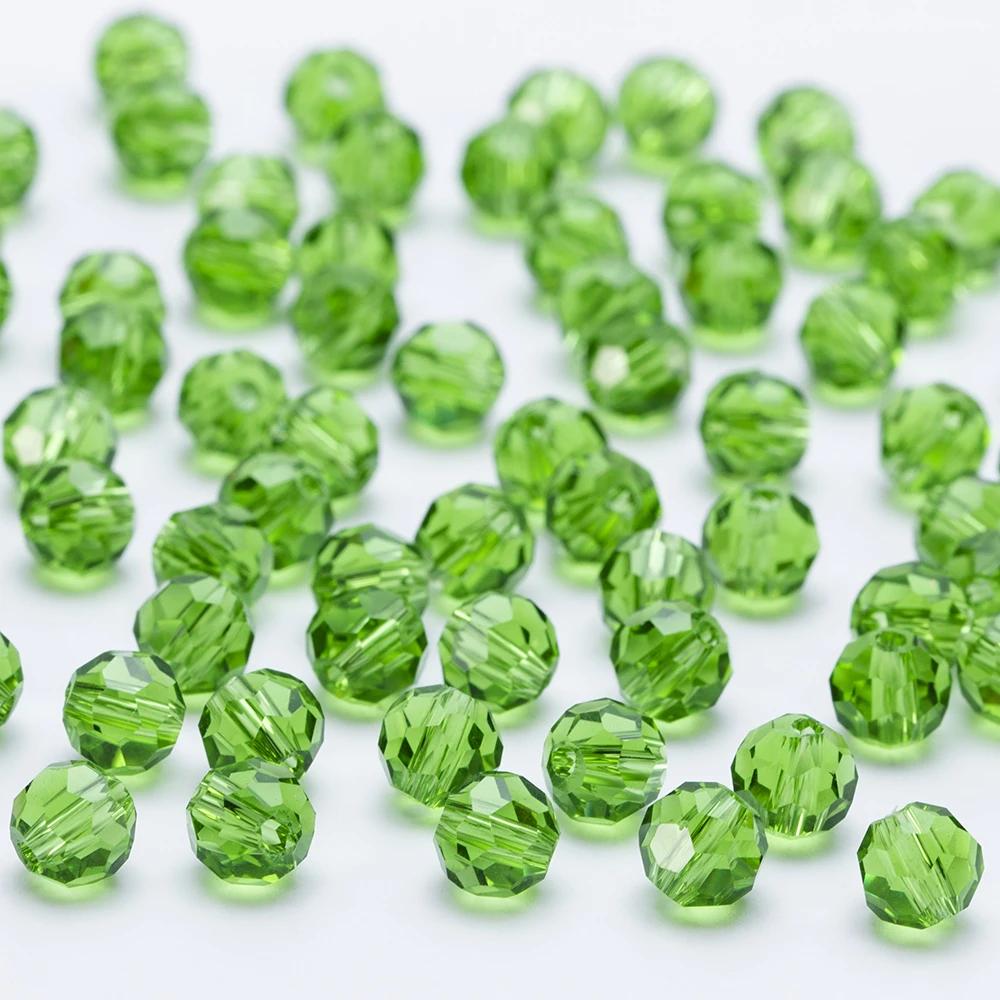 3 4 6 8mm AB color Round Crystal Beads Faceted Transparent Glass Bead Loose Spacer Bead for Jewerly Making DIY Bracelet Necklace