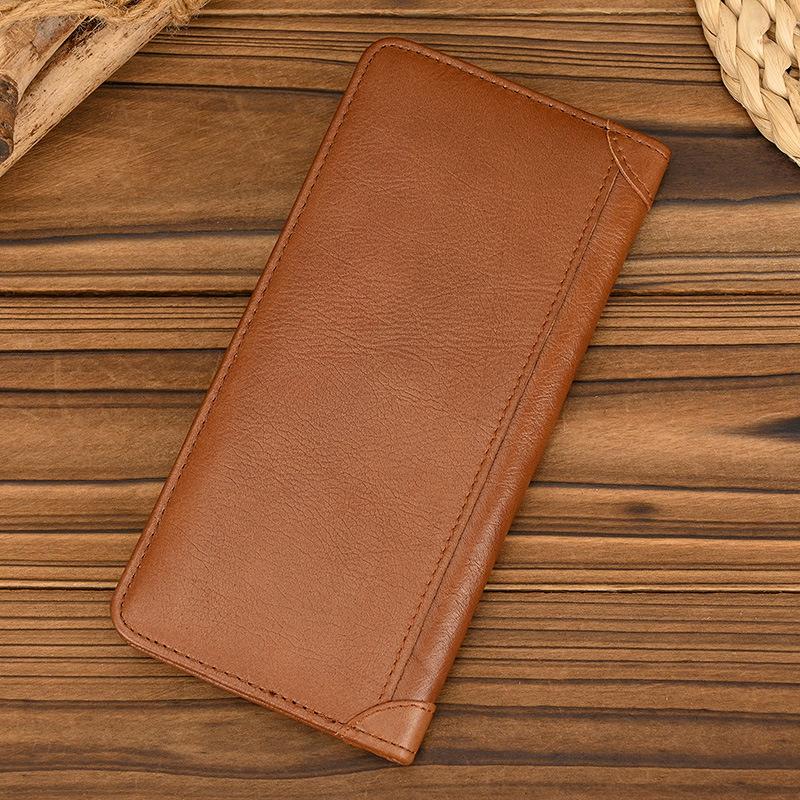 Men's Long Wallet, Genuine Leather Wallet with Multiple Card Slots, Wallet Clip with Layered Cowhide, 20% Discount Wallet, Popular Card Bag