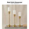 Set of 3 Vintage Elegant Metal and Aluminum Tabletop Candle Holders, Suitable for Wedding Anniversary, Home and Hotel Decoration