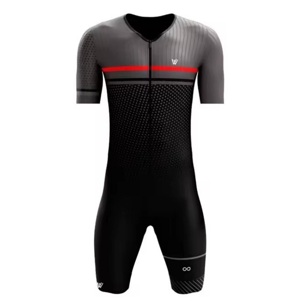 Tuta intera da triathlon a maniche corte da uomo, tuta da ciclismo per mountain bike, tuta traspirante ad asciugatura rapida, tuta da ciclismo