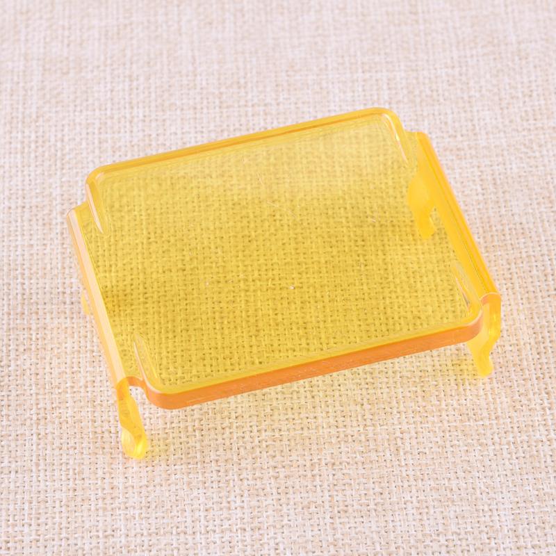 Yellow 4pcs Protective Lens Cover For 3x3 Inch Square Cube Pods LED Work Light Bar Fog Lamp Driving Light