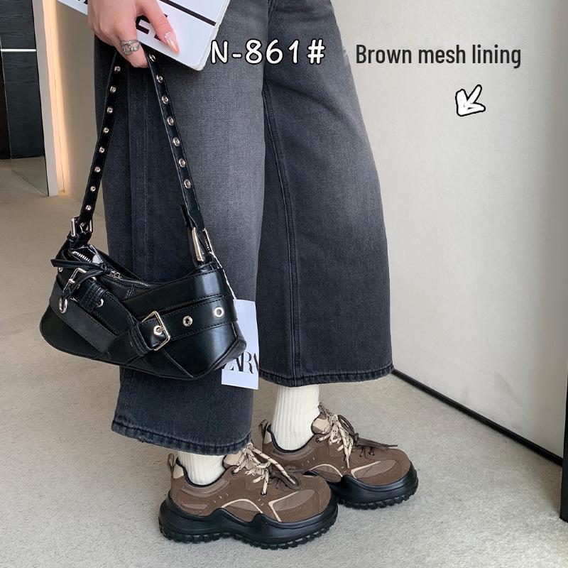 Γυναικεία Παπούτσια Shougu 2024 Ρετρό Πλατφόρμα με Βελούδο και Διπλά Κορδόνια