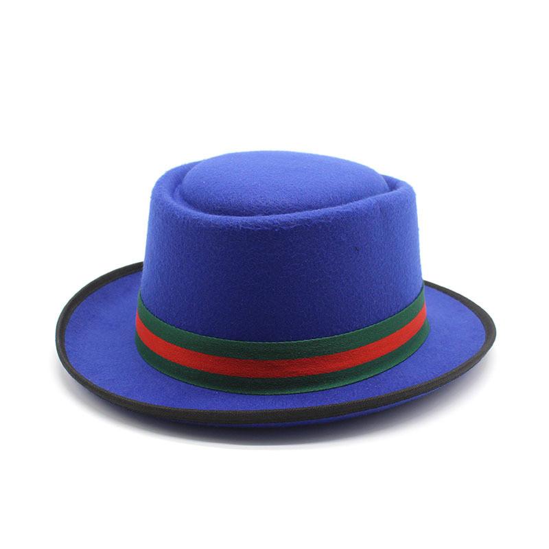 Klasický klobouk Bowler z vlněné plsti se širokou krempou pro muže a ženy Podzimní ochrana proti slunci