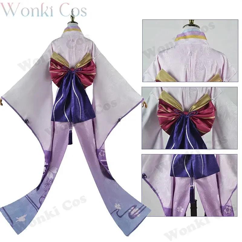 Raiden Ei Shougun Beelzebul Cosplay Costume Kimono Full Set Suits Impact Raiden Makoto Baal Cosplay Shoes For Women