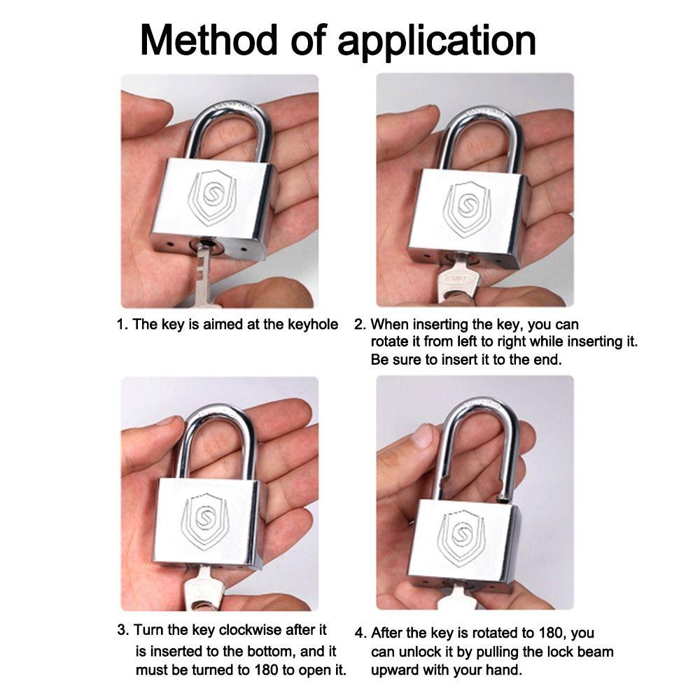 Hardened Lock Beam Drawer Cabinet Padlock Silver Dormitory Door Lock Backpack Zipper Lock  Home