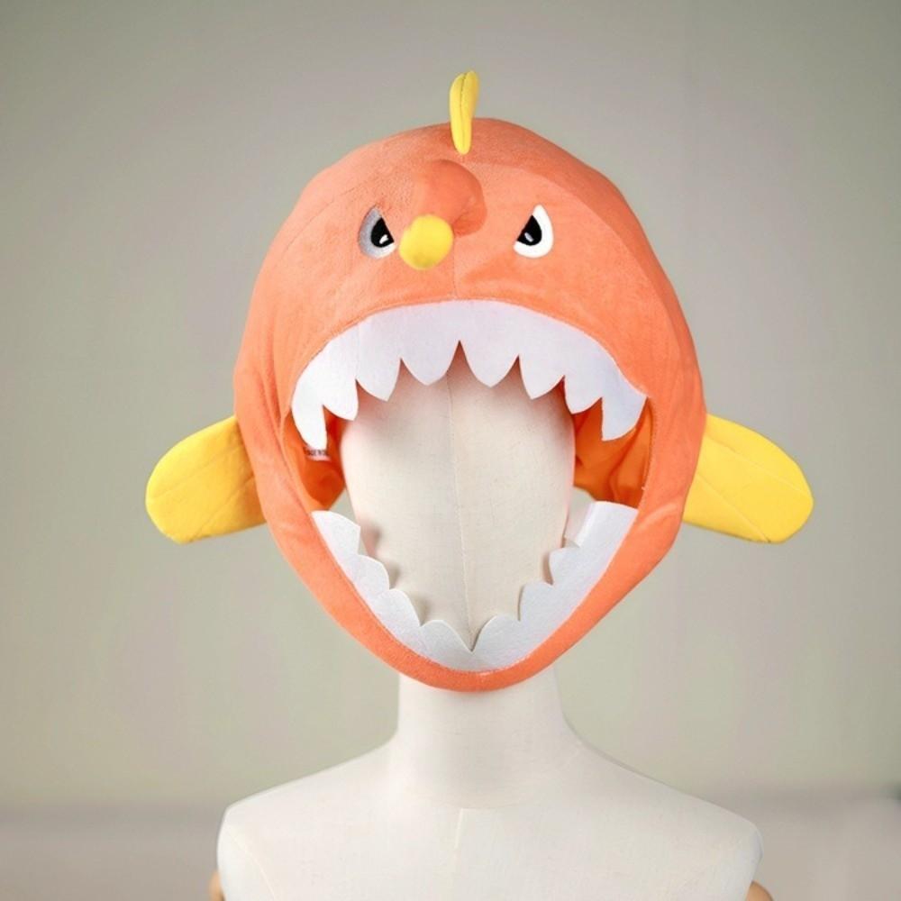Soft Skin-friendly Plush Anglerfish Hat Open Mouth Fish Cosplay Cap Fish Headwear Birthday Holiday