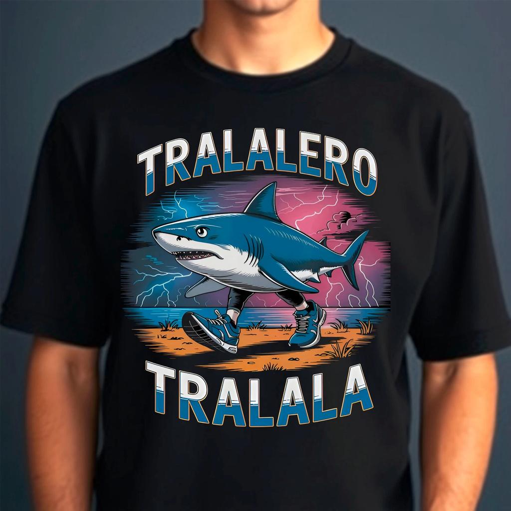 Tralalero Tralala Shark Fish Meme Italian Brainrot Unisex Men's Tee T-Shirt