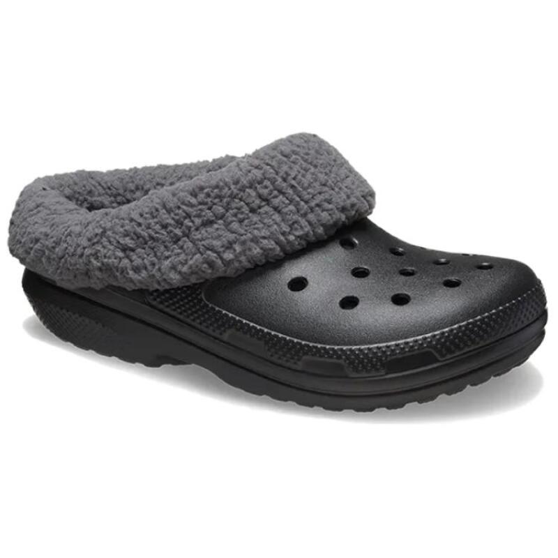 Crocs comfortable and simple flower roll hole shoes for men and women in black