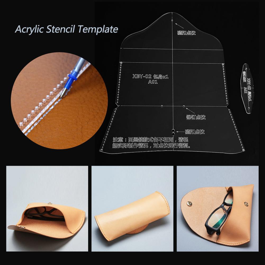 Leather Eyeglasses Case Template Set Acrylic  Pattern Stencil Template DIY XBY 02