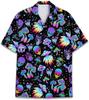 1D digital printing men's lapel short-sleeved shirt hot casual European and American thin breathable and quick-drying