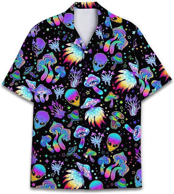 1D digital printing men's lapel short-sleeved shirt hot casual European and American thin breathable and quick-drying