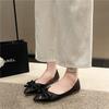 2024 Spring Autumn Hot Sale Handmade Bowknot Flats Ballerina Shoes Women Loafers Soft Leather Metal Button Women Flats Shoes