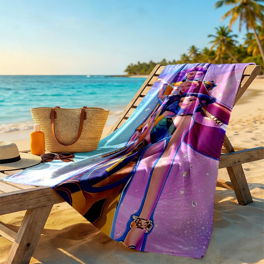 Demon Hunter Beach Towel Quick-Dry Soft Microfiber Comfortable Lightweight Suitable for Swimming, Gym, Camping, Yoga Vacation