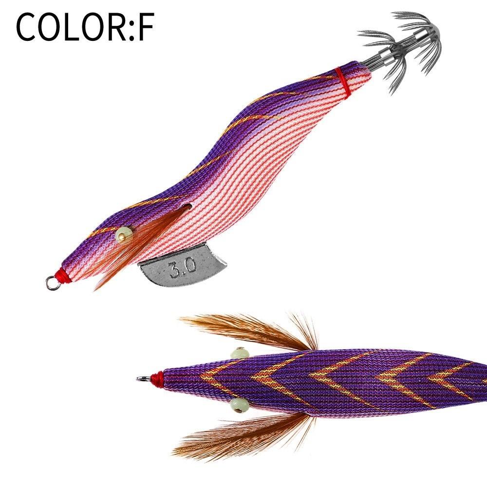 Egi 3.0 Hook Squid Bait Wutong Wood Octopus Design Jigging Lures Cuttlefish Shape 30g Weight Artificial Lures Saltwater Fishing