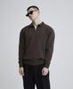 Audio Knit Muscle Fit Rugby Polo Knit (Brown)