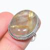 Natural Golden Rutile Gemstone 925 Solid Sterling Silver Jewelry Ring S.8.5 T4y42